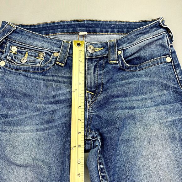 True Religion Jeans Womens 29 Blue Denim Flat‎ Front Pockets Slim Straight - Picture 8 of 16